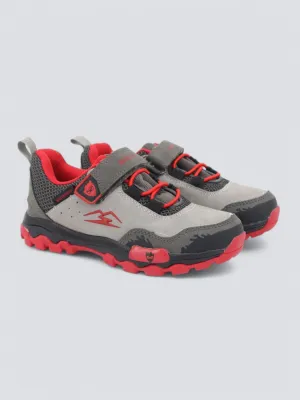 Kids Boy's Printed Hiking Shoes,Grey/Red