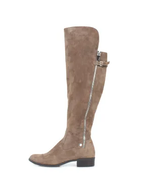 Knee High Suede Zip Up Boots