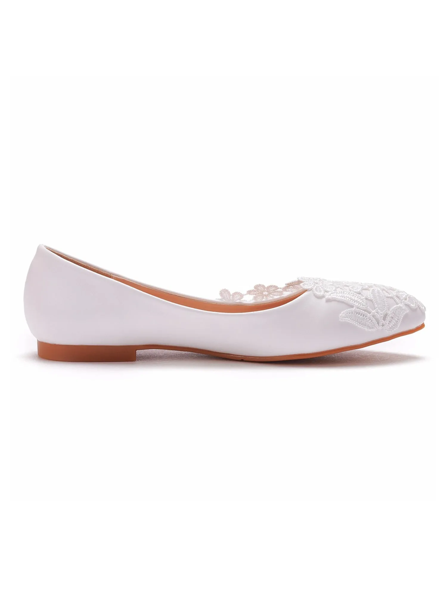 Lace Flat Heel Pointed Toe Wedding Flats Bridal Shoes