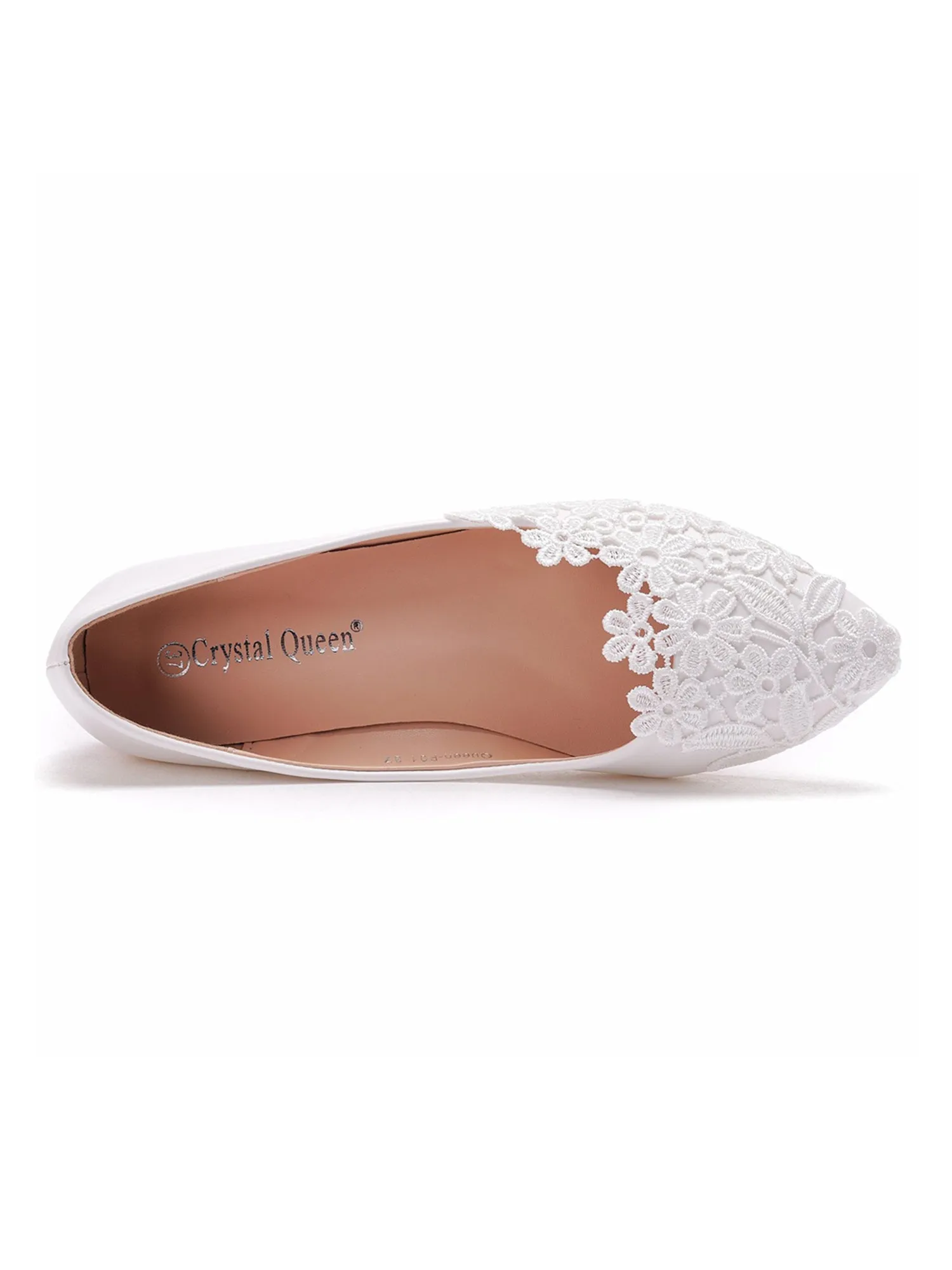 Lace Flat Heel Pointed Toe Wedding Flats Bridal Shoes