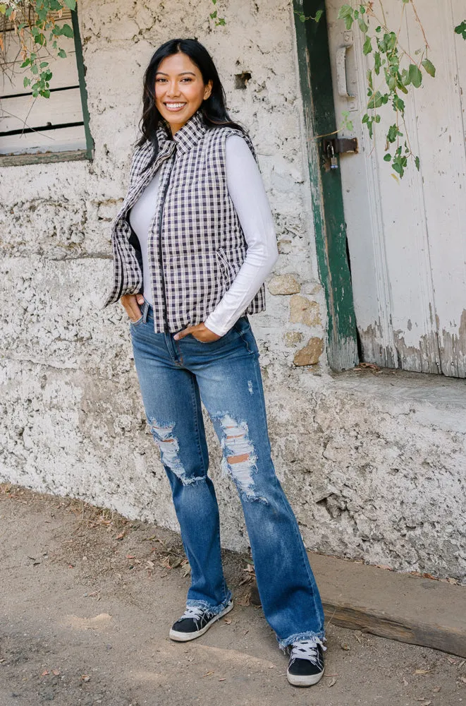 Lauren Mid Rise Distressed Dad Jeans
