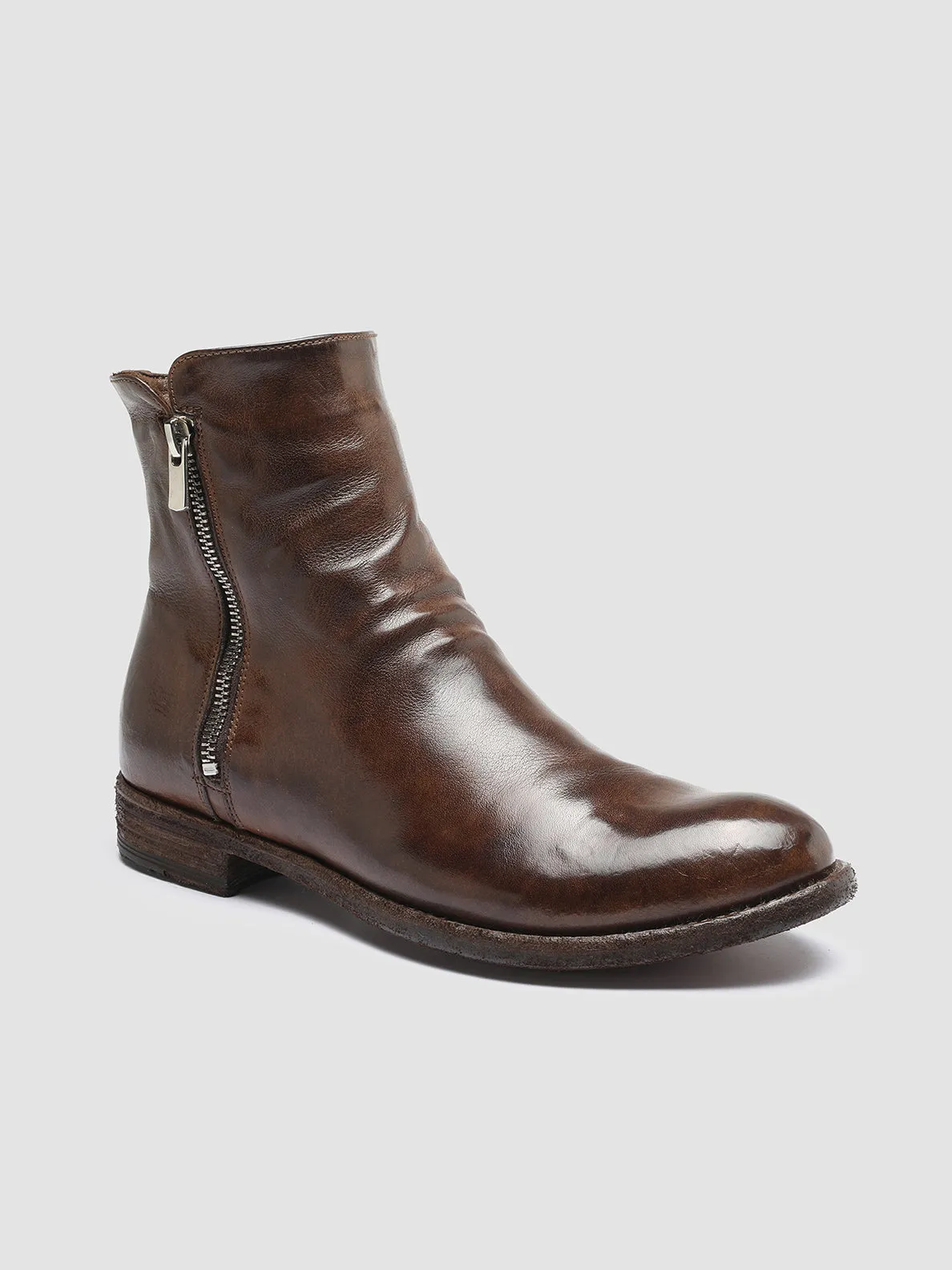 LEXIKON 097 - Brown Leather and Shearling Ankle Boots