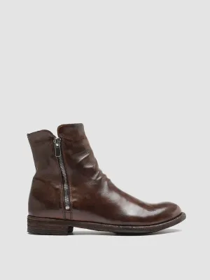 LEXIKON 097 - Brown Leather and Shearling Ankle Boots