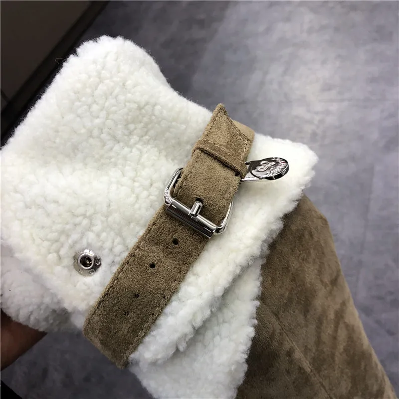 LUXE SEVEN DESIGN SHEARLING OVER THE KNEE BOOTS