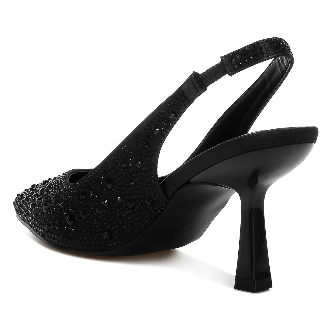 Luxurious Satin Pearl Slingback Sandals