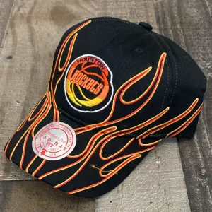 Mitchell & Ness- nba flames dad strapback HWC Rockets