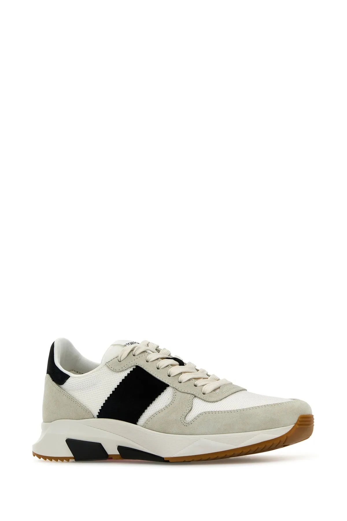 Multicolor mesh and suede sneakers
