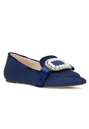 Navy Blue Pointed Flat Ballerinas
