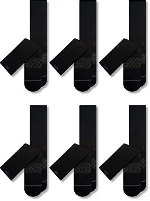 Pair of Thieves Men's 6 Pack Patterned Cushion Crew Socks, Black, One Size