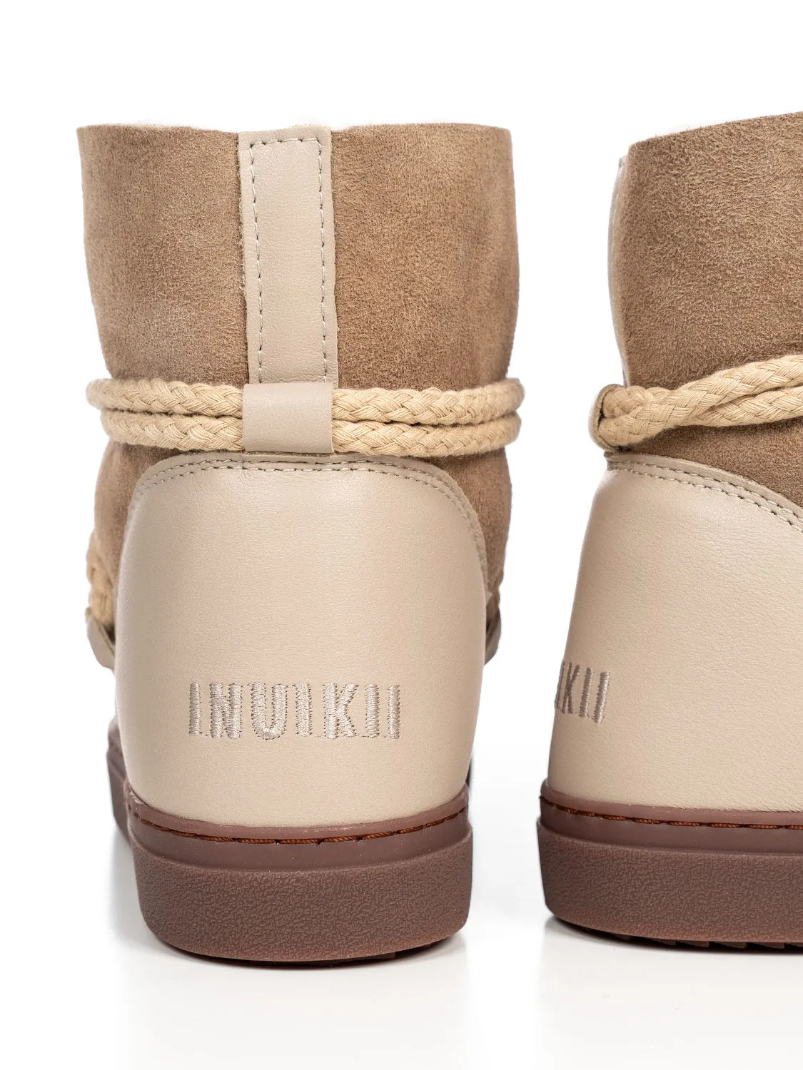 Patchwork Boots Beige