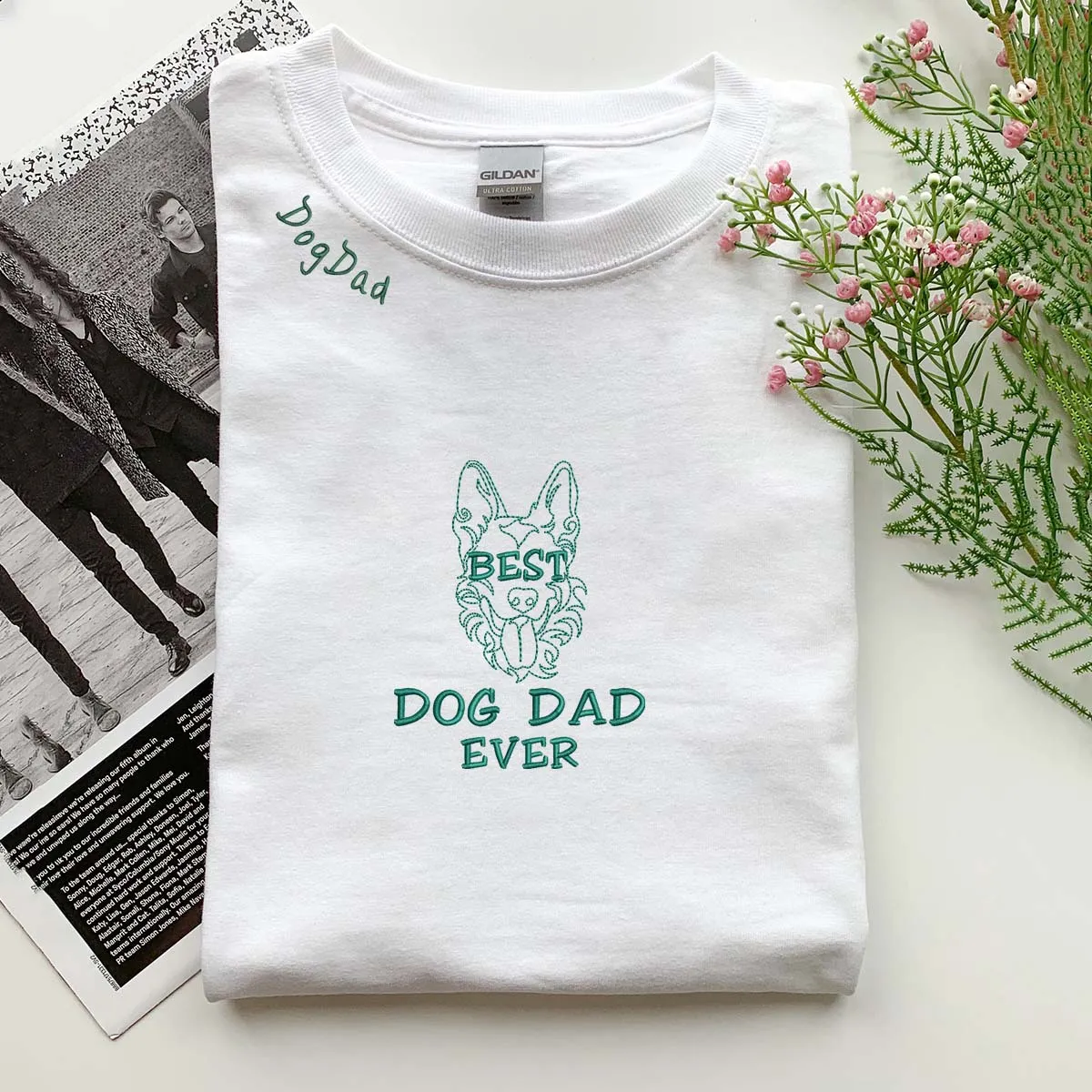 Personalized Best German Shepherd Dog Dad Ever Embroidered Colar Shirt, Custom Shirt with Dog Name, Gifts For German Shepherd Lovers