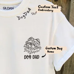 Personalized Pomeranian Dog Dad Embroidered Collar Shirt, Custom Shirt with Dog Name, Best Gifts For Pomeranian Lovers
