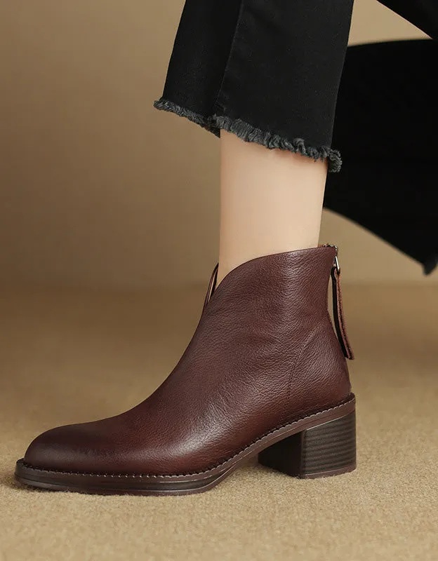 Pointed Toe Chunky Heel Chelsea Boots