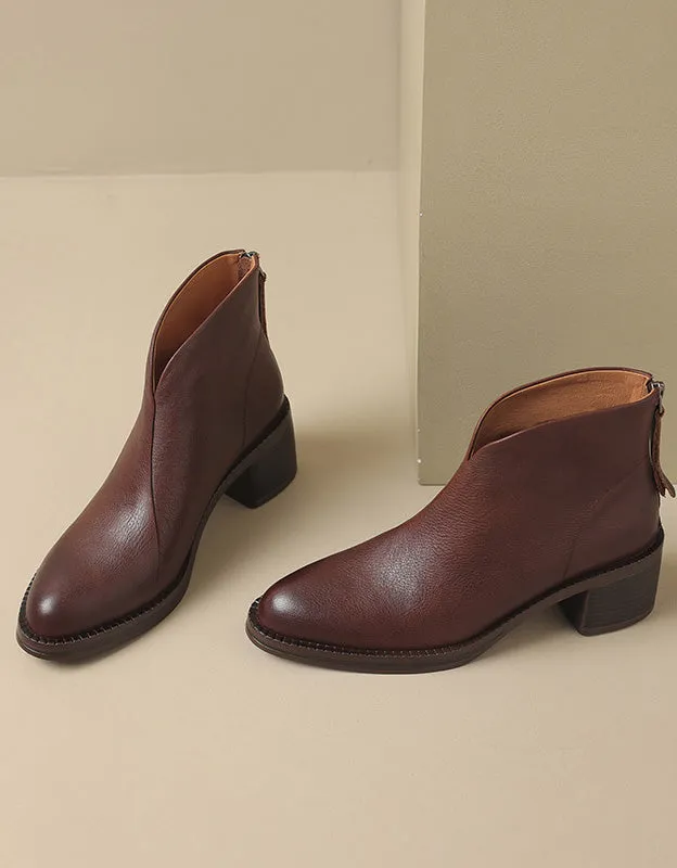 Pointed Toe Chunky Heel Chelsea Boots