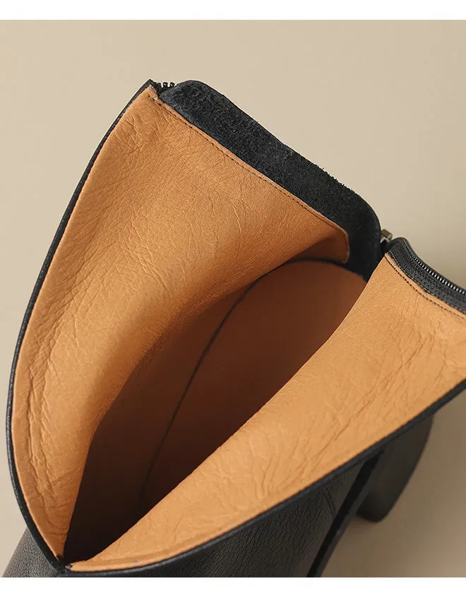 Pointed Toe Chunky Heel Chelsea Boots