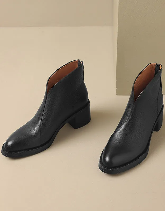 Pointed Toe Chunky Heel Chelsea Boots