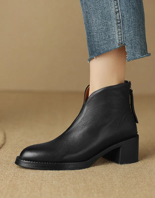 Pointed Toe Chunky Heel Chelsea Boots