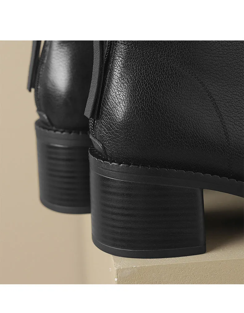Pointed Toe Chunky Heel Chelsea Boots
