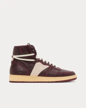 Rhecess Buffed-Leather Maroon High Top Sneakers