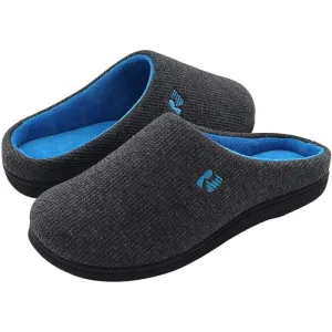 RockDove Men's Original Two-Tone Memory Foam Slipper, Size 9-10 US Men, Dark Grey/Blue