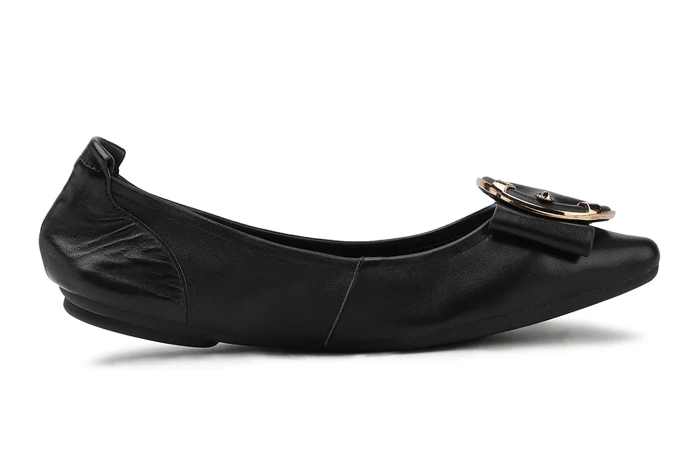 Round Buckle Foldable Flats