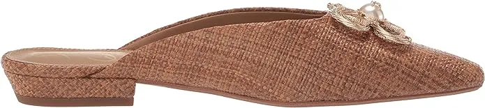 Sam Edelman Jayden Cuoio Weave Embellished Slip On Pointed Toe Mules Flats