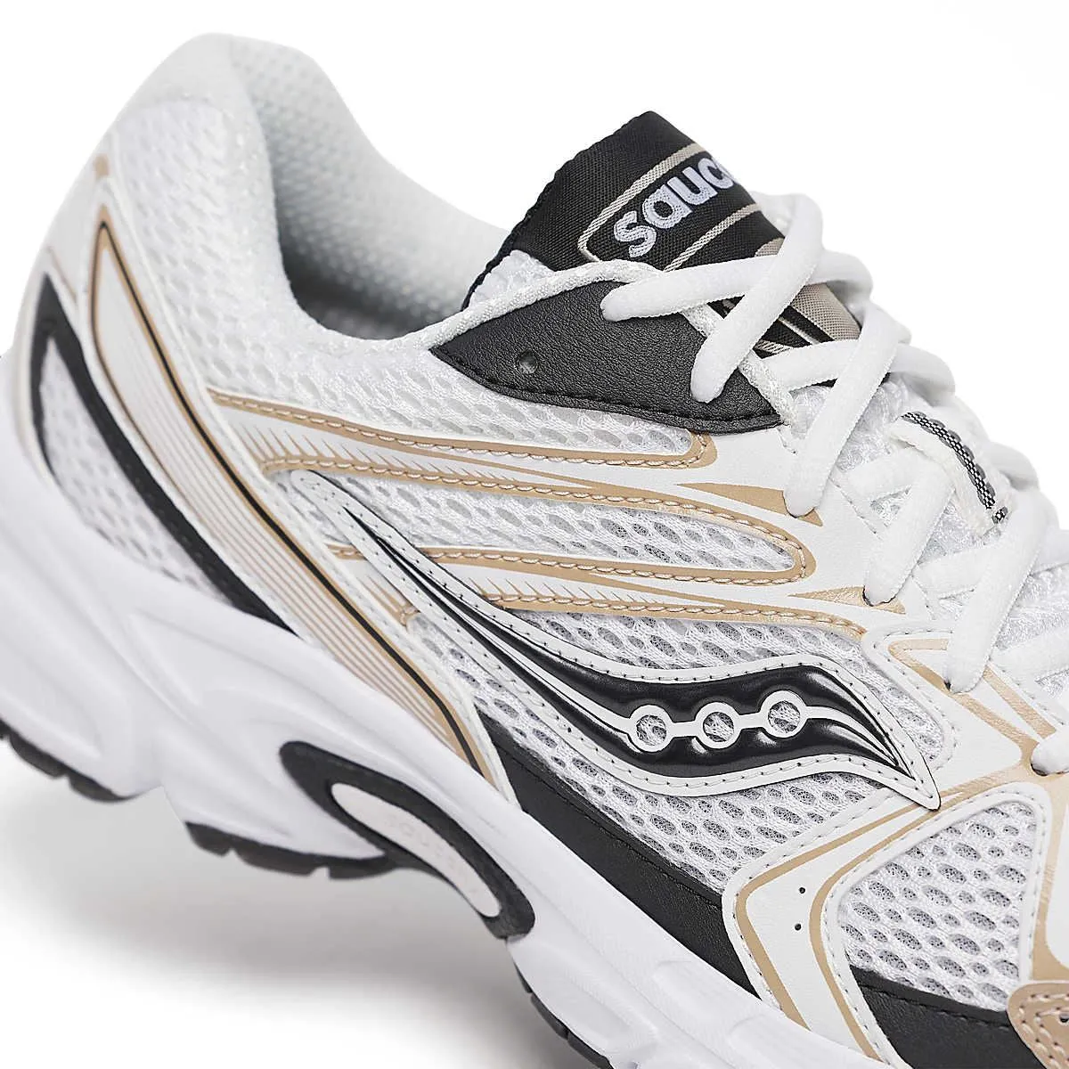 Saucony Millennium White/Gold/Black Trainers