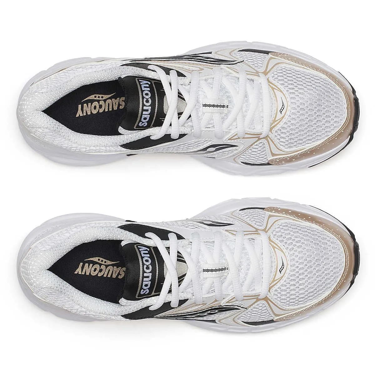 Saucony Millennium White/Gold/Black Trainers
