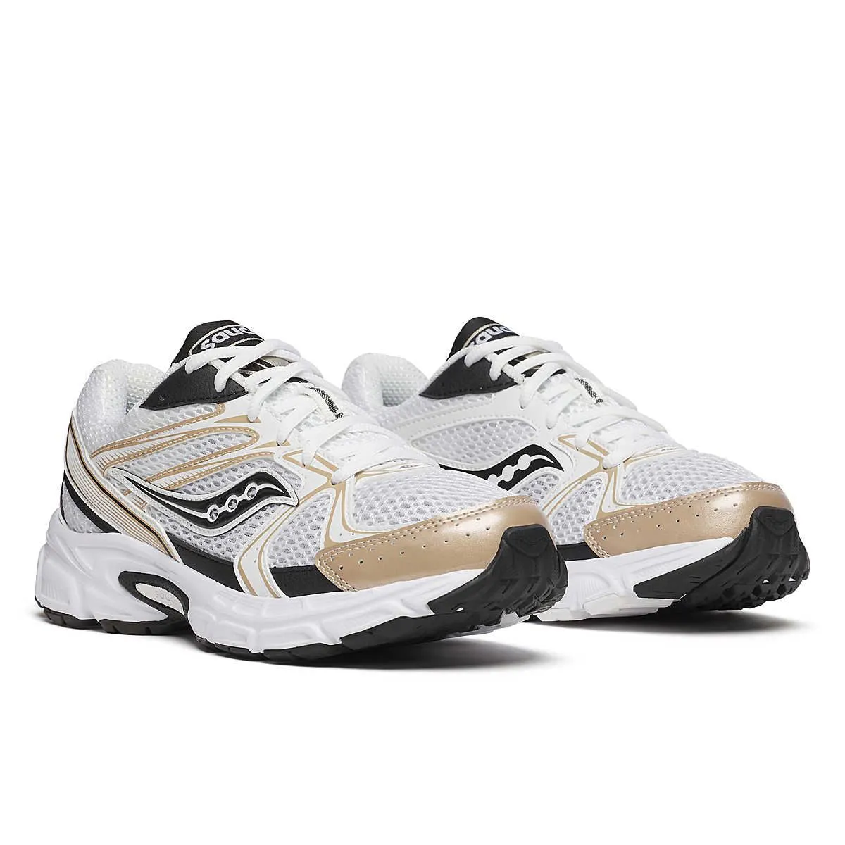 Saucony Millennium White/Gold/Black Trainers
