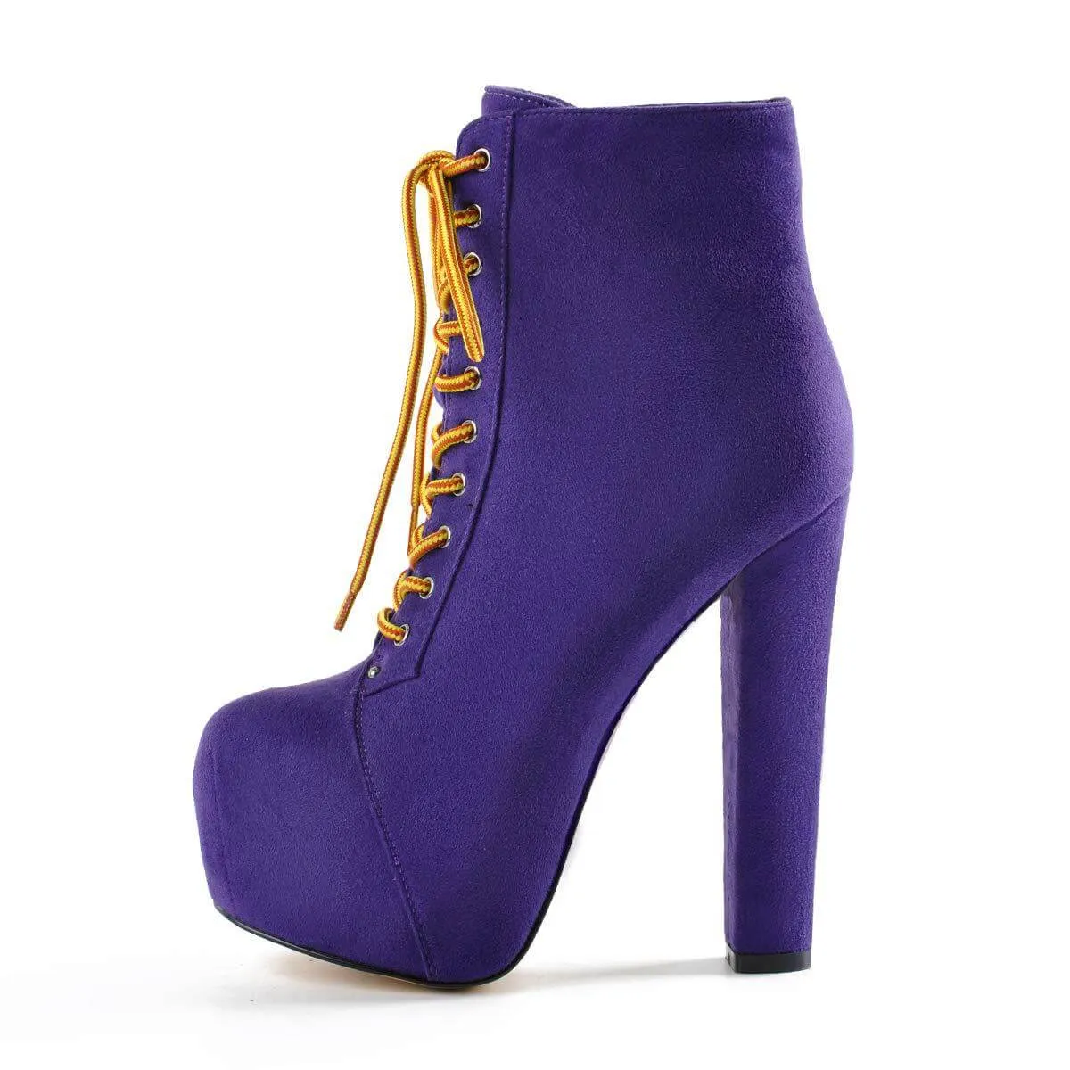 Sexy Platform Suede Chunky Heel Strap Ankle Boots