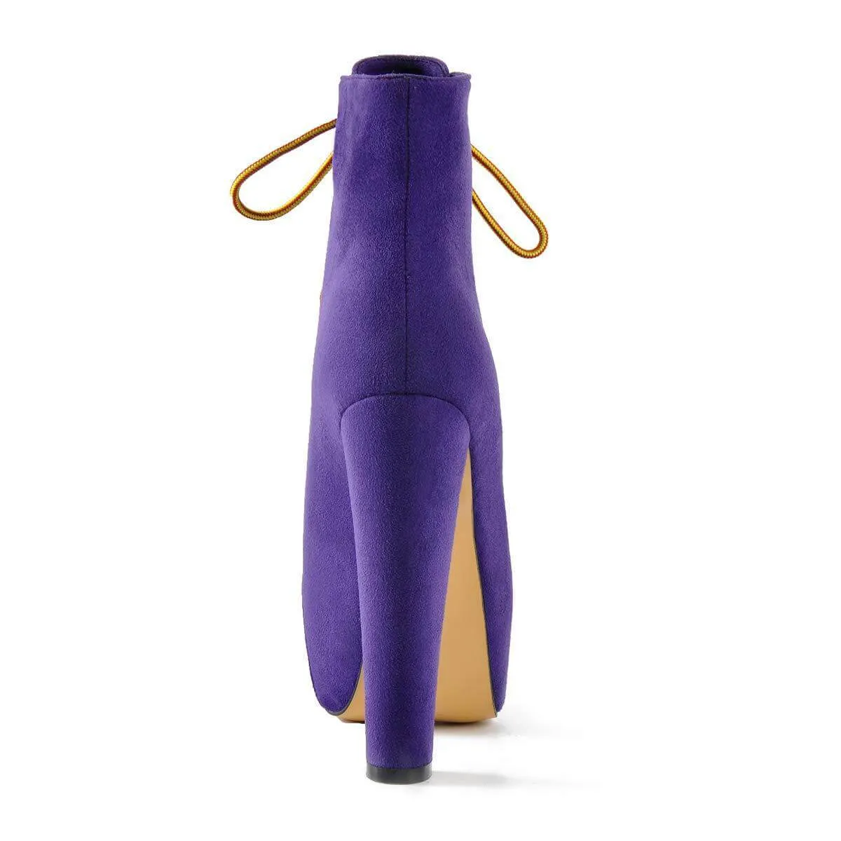 Sexy Platform Suede Chunky Heel Strap Ankle Boots