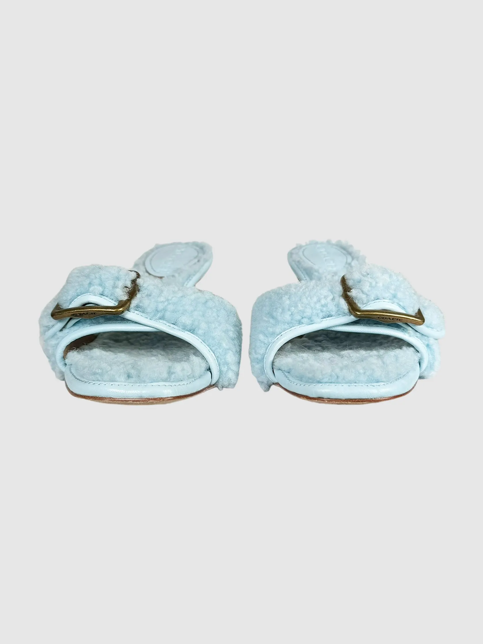 Shearling Kitten Heels - Size 6