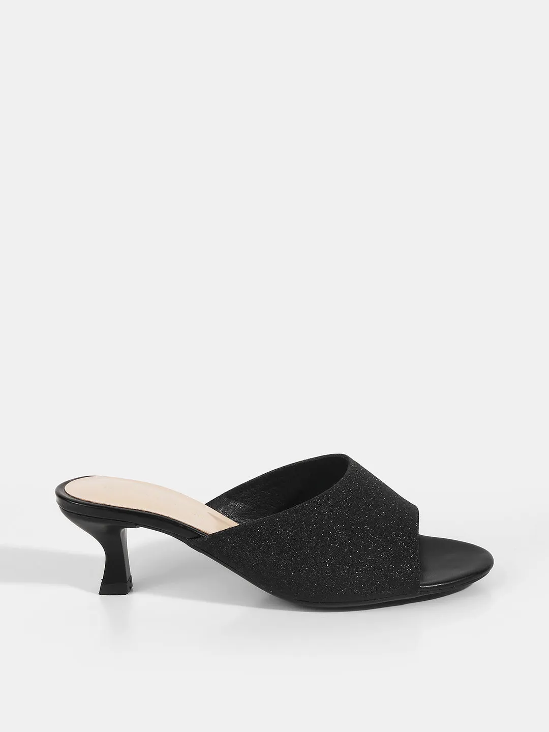 Shimmer Kitten Heel Mules