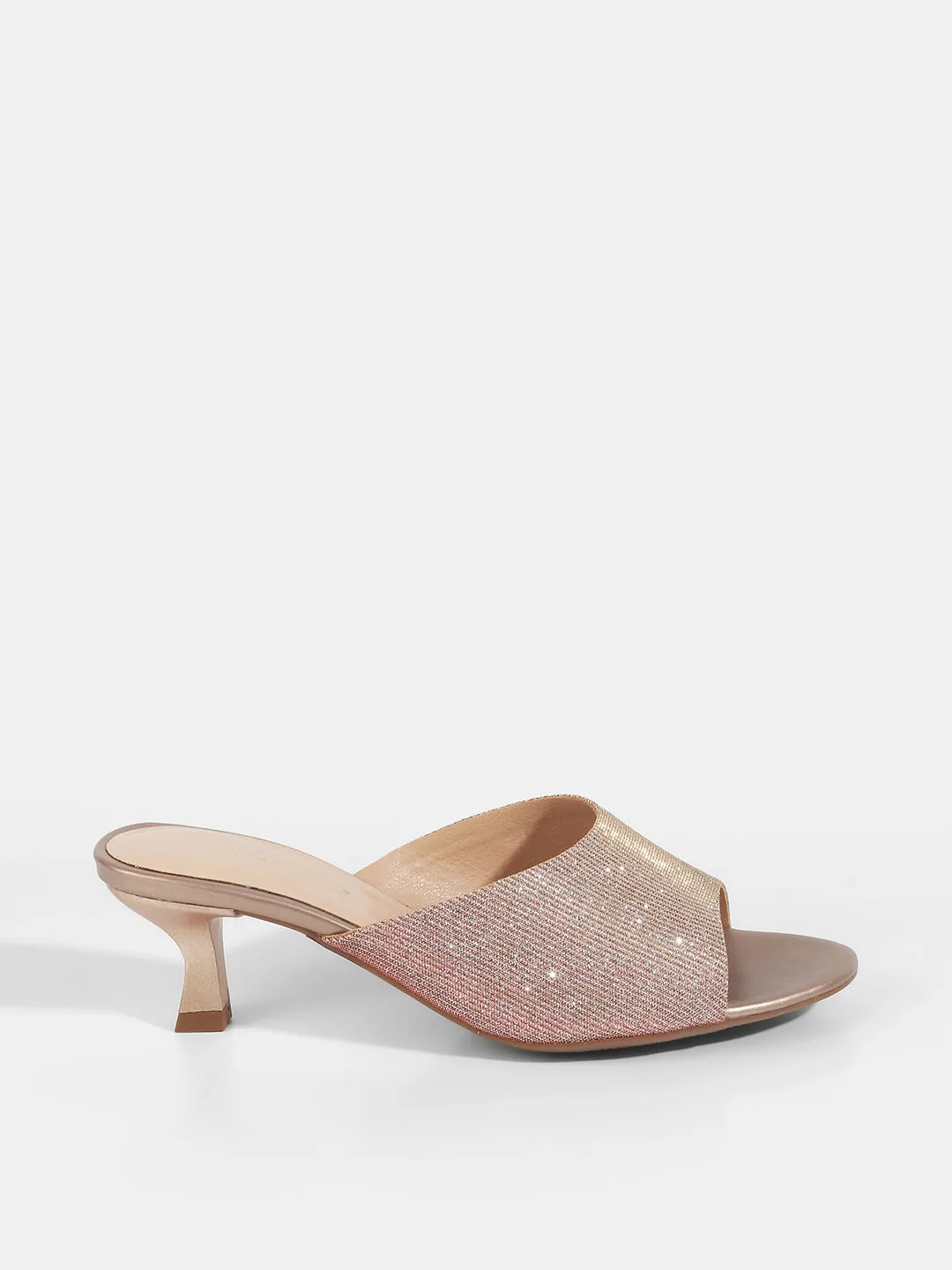 Shimmer Kitten Heel Mules