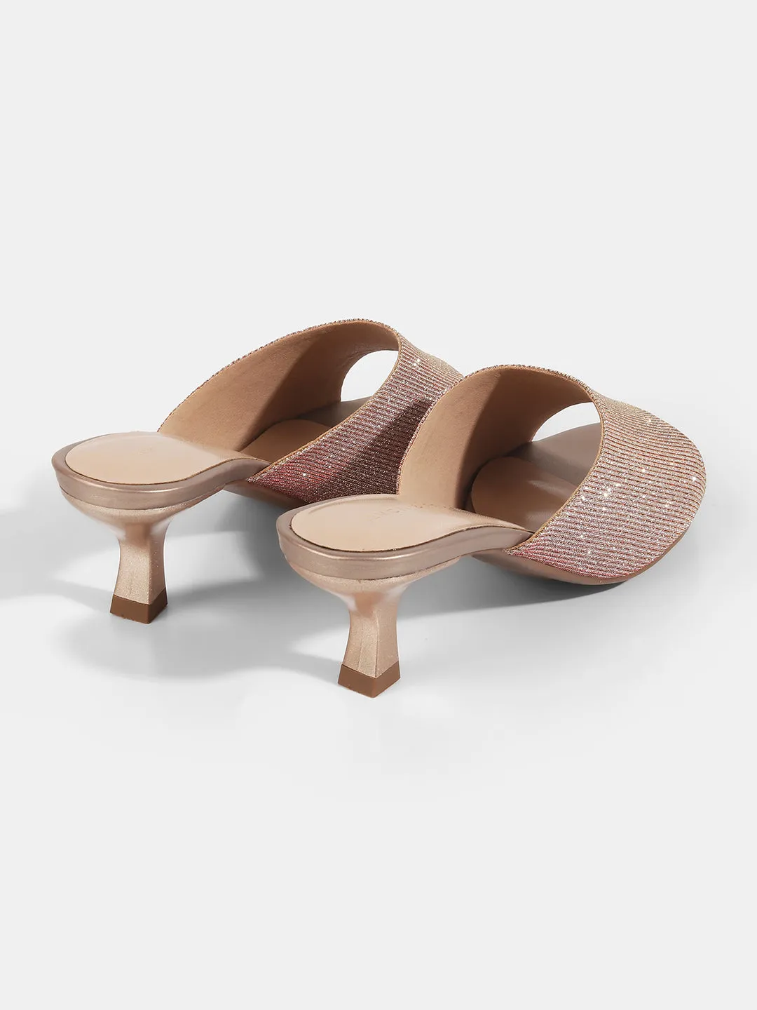 Shimmer Kitten Heel Mules