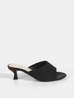 Shimmer Kitten Heel Mules