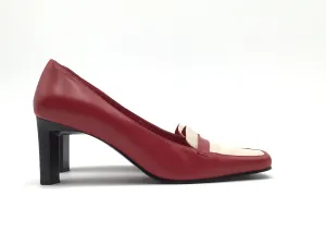 Shoes Heels Kitten By Bandolino In Red & Tan, Size: 7
