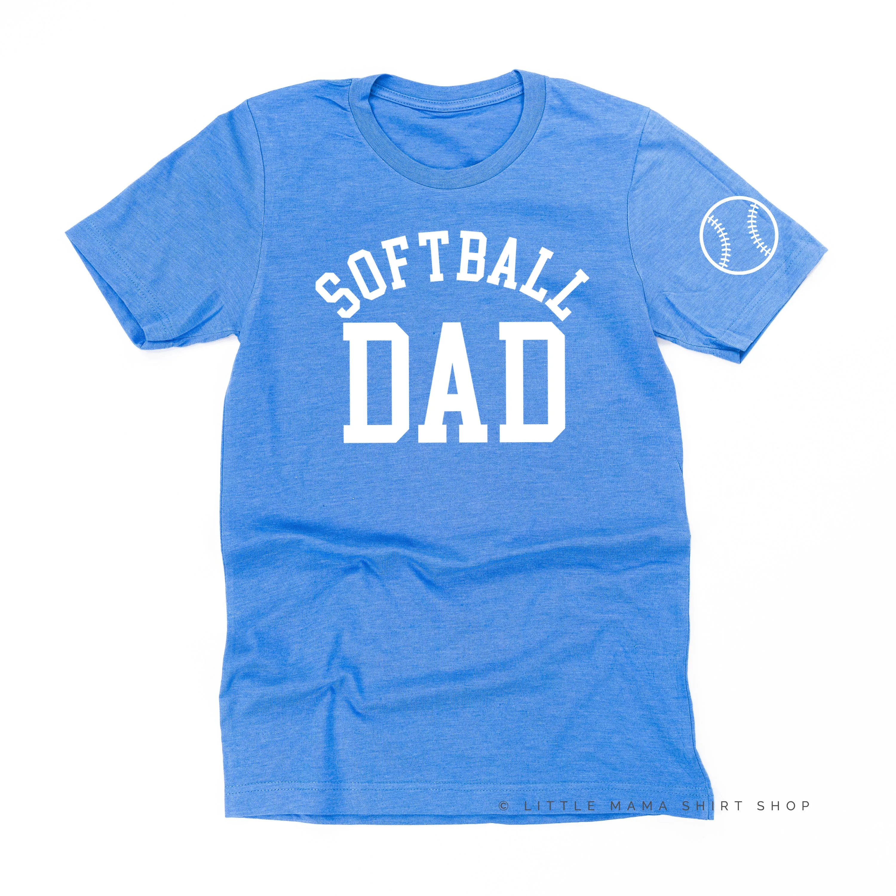 Softball Dad - Baseball Detail on Sleeve - Unisex Tee
