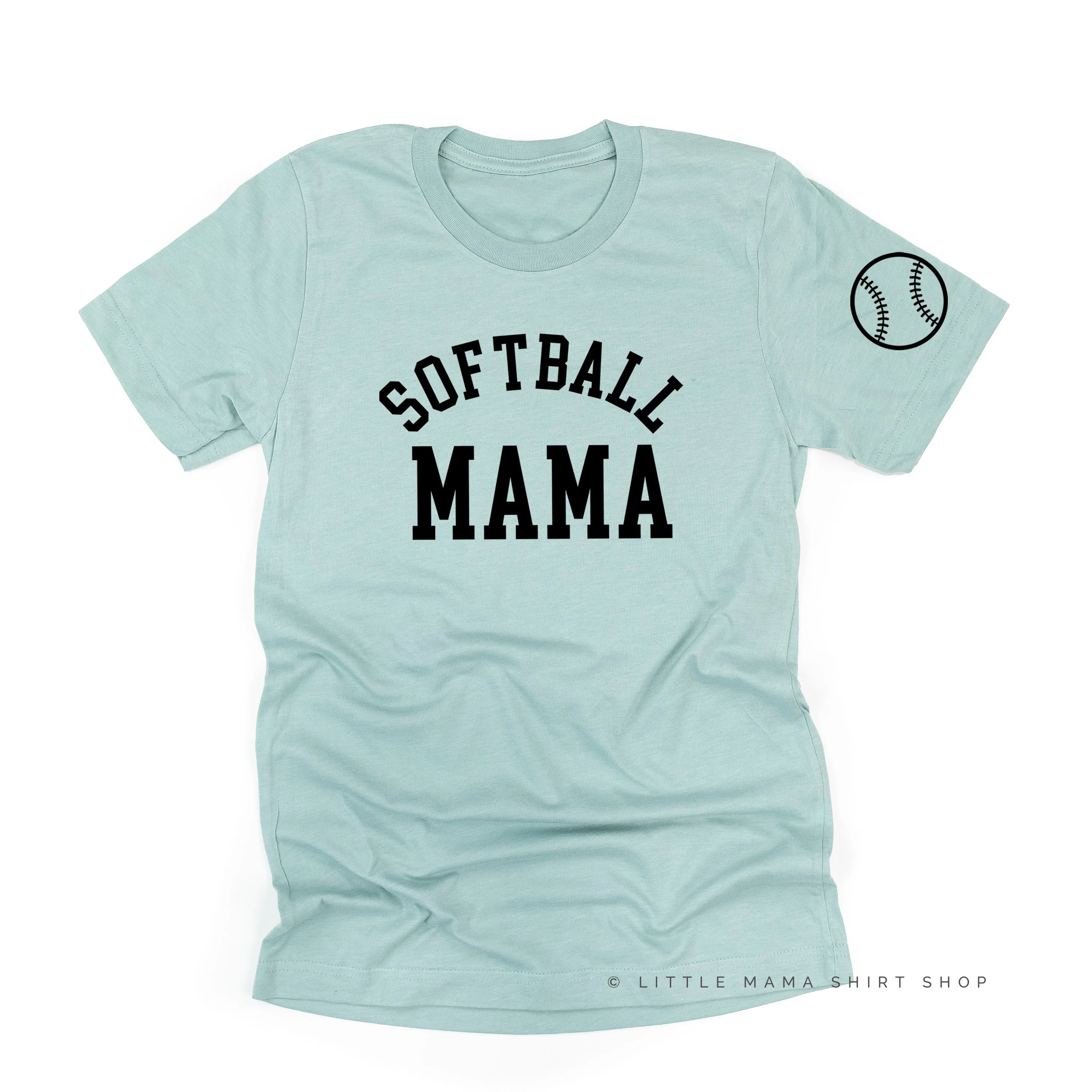 Softball Mama - Baseball Detail on Sleeve - Unisex Tee