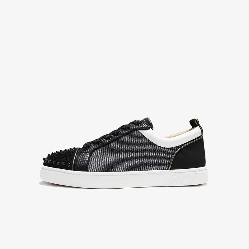 Spiked Mesh and Leather Sneakers