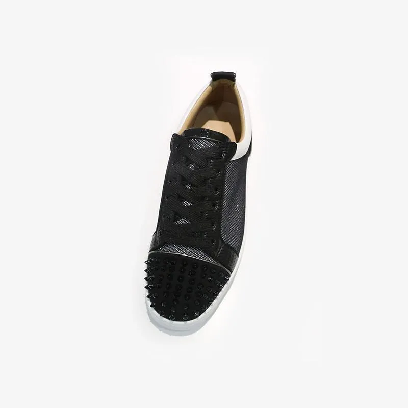 Spiked Mesh and Leather Sneakers