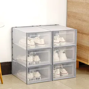 Stackable Plastic Shoe Box Storage 12 Pack