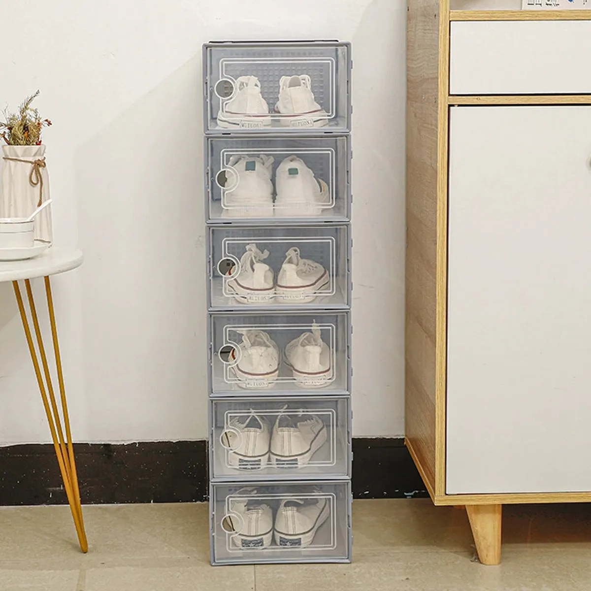 Stackable Plastic Shoe Box Storage 12 Pack