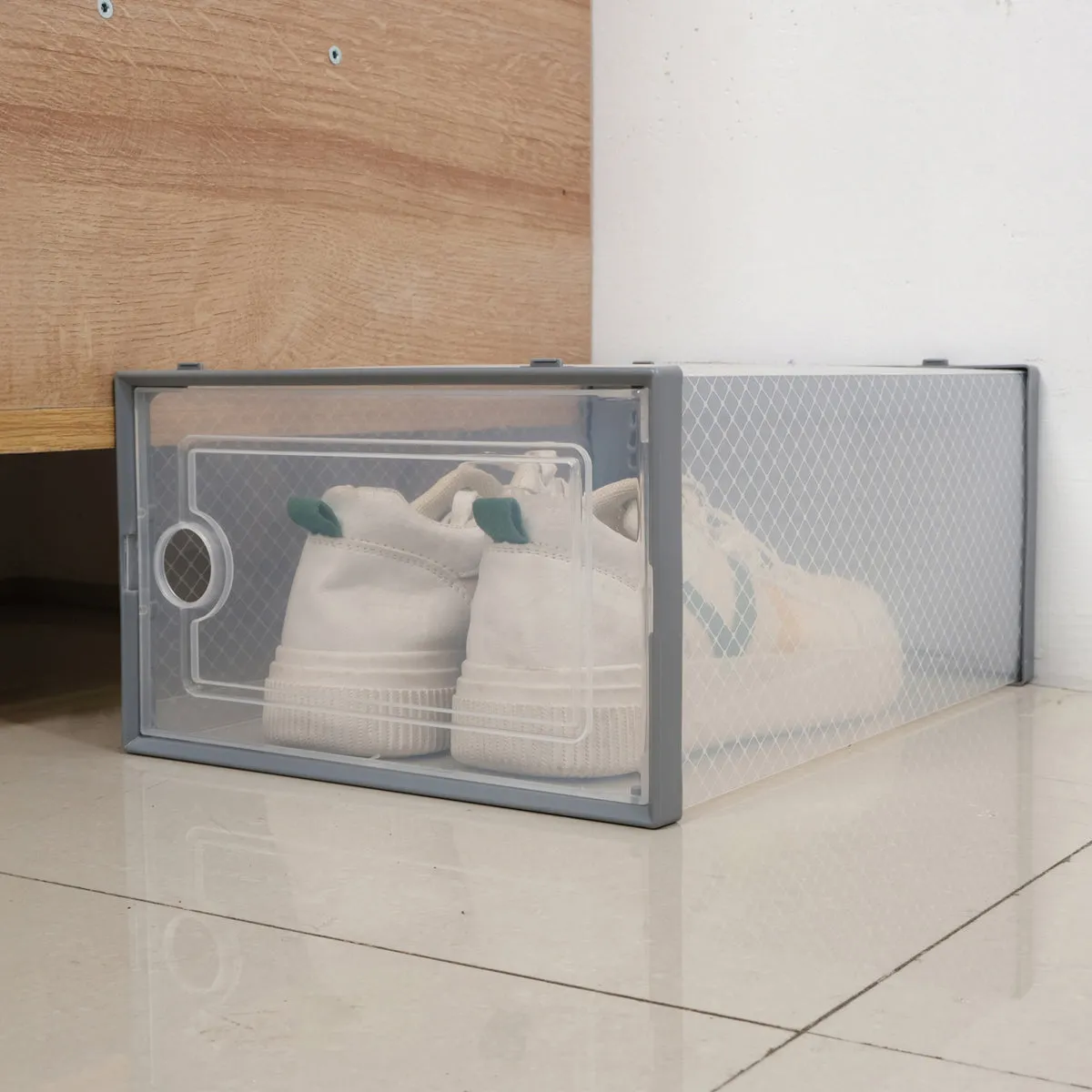 Stackable Plastic Shoe Box Storage 12 Pack