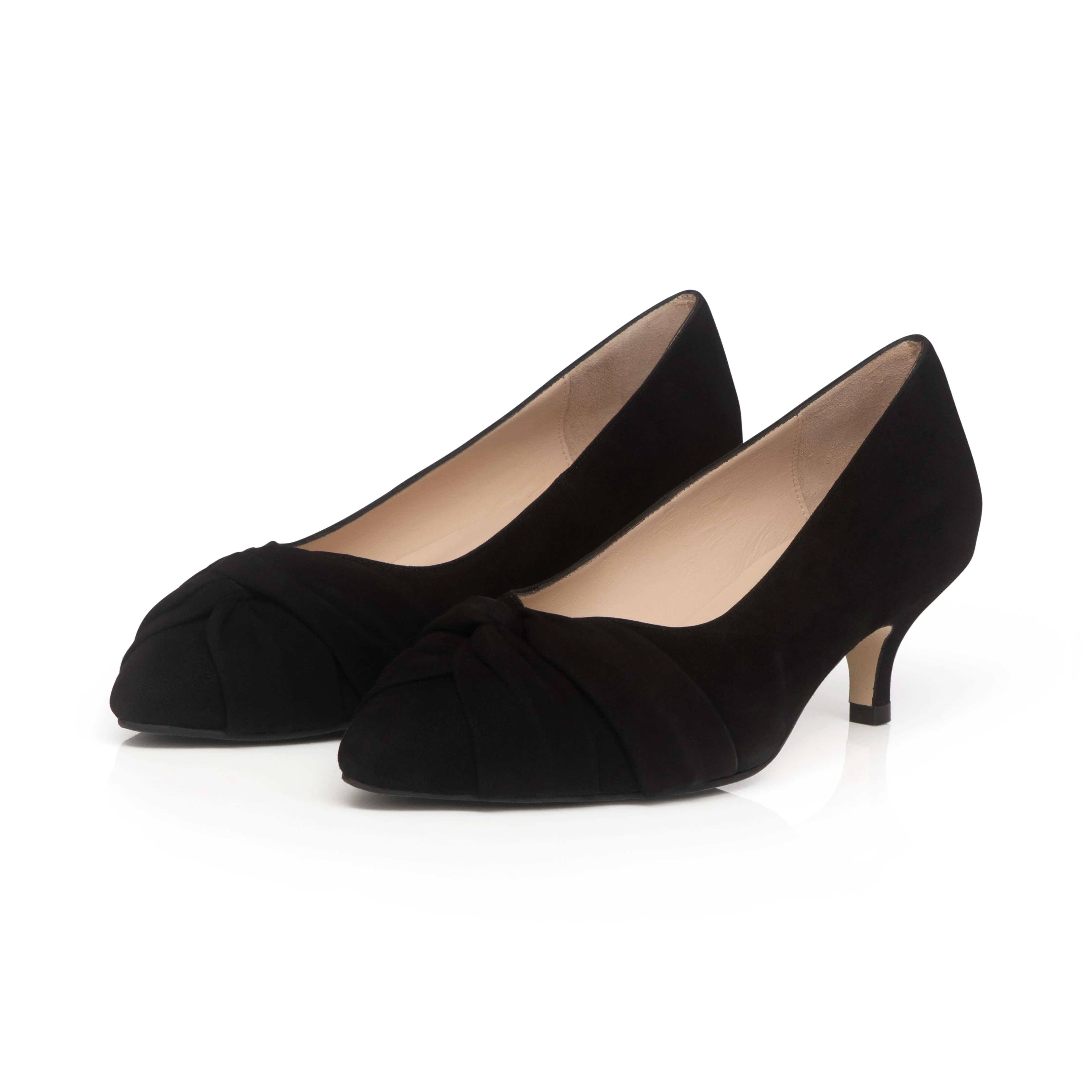 Tandi Extra Wide Width Kitten Heels - Black Suede