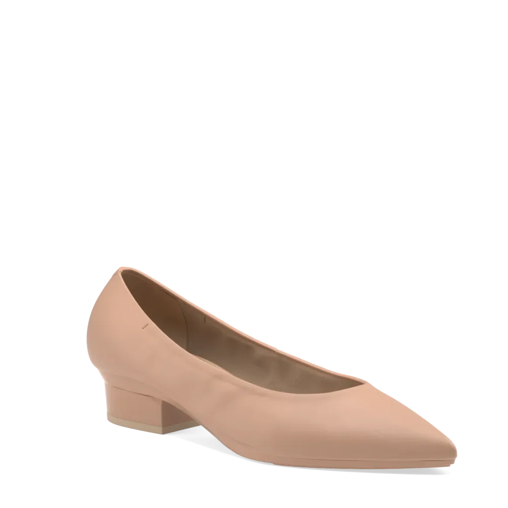 The Pump - Latte Stretch Leather 3 Block