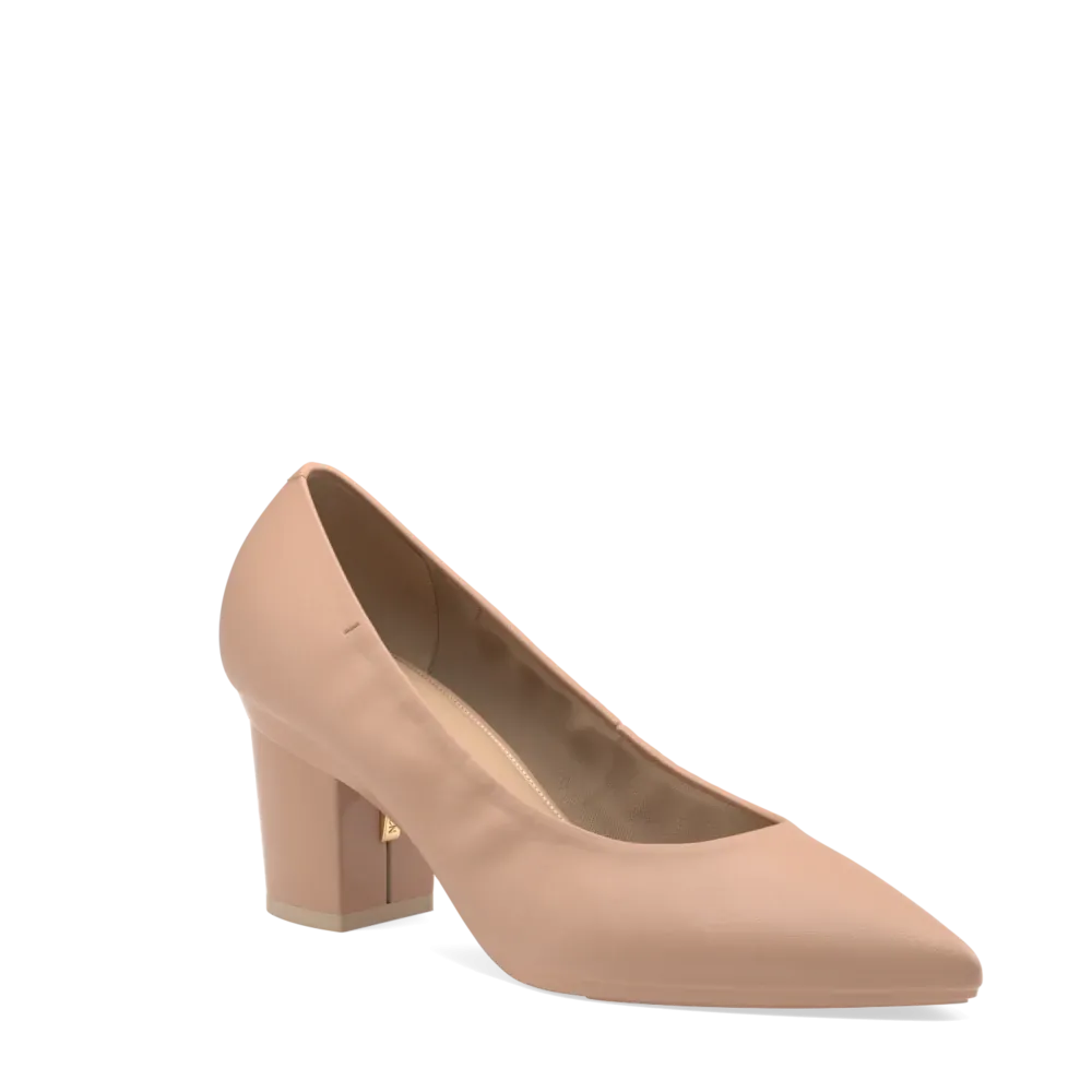 The Pump - Latte Stretch Leather 3 Block