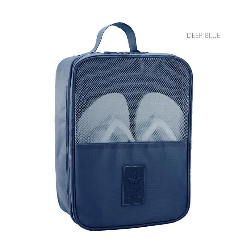 Travel Shoe Bag Zipper 3-Layers Clothes Storage Pouch Organizer