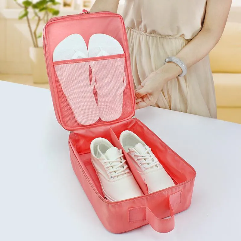 Travel Shoe Bag Zipper 3-Layers Clothes Storage Pouch Organizer