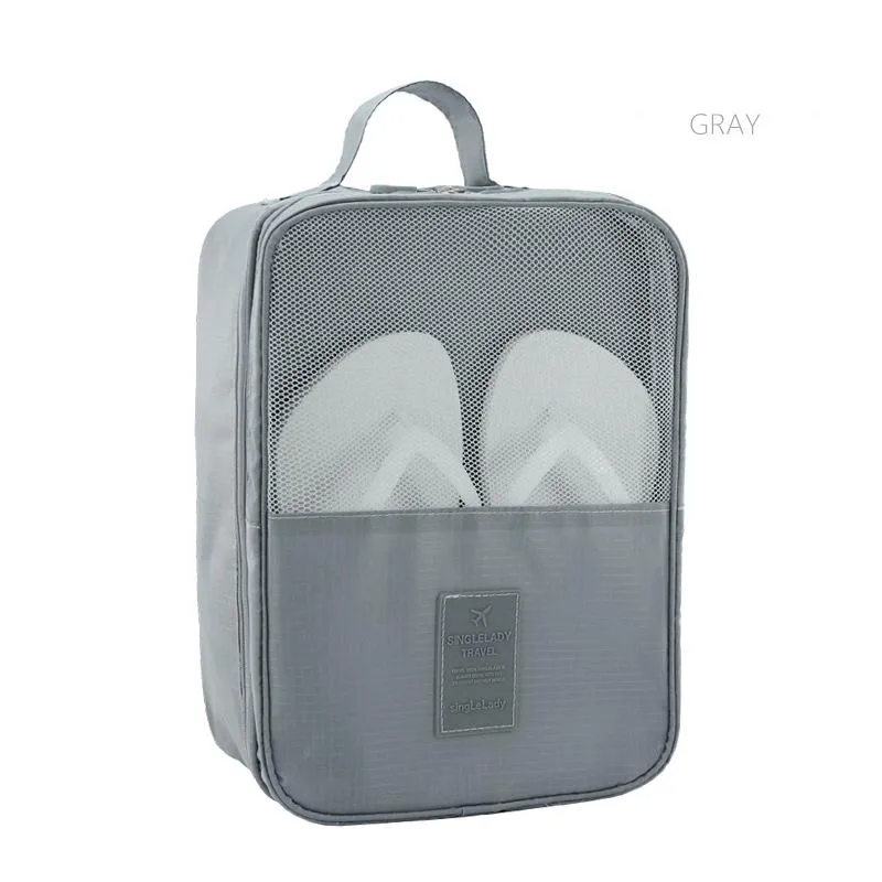 Travel Shoe Bag Zipper 3-Layers Clothes Storage Pouch Organizer